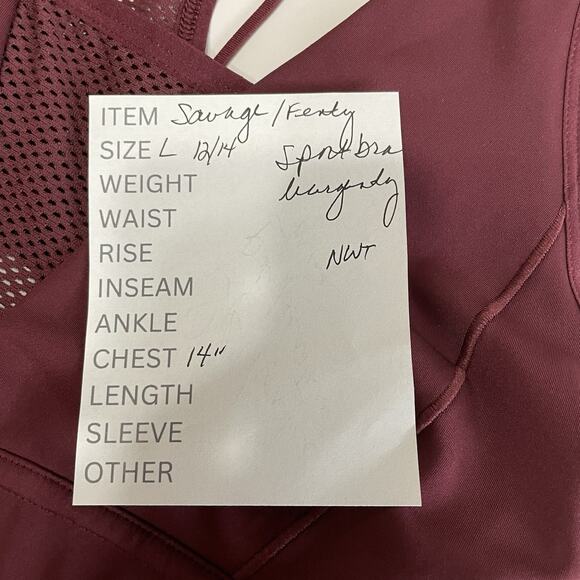 Savage X Fenty RACER X SPORTS BRA Size L Wine Night Purple Medium Impact NEW - Picture 10 of 10